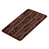 2020年カレンダー茶色い木目シンプル粒度 マグネット (左側)