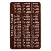 2020年カレンダー茶色い木目シンプル粒度 マグネット (縦)