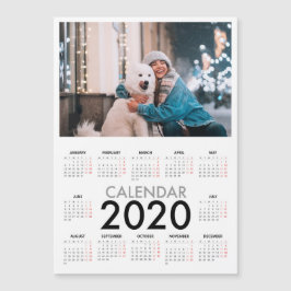 2020年カレンダー 写真付き シンプル ブラック ホワイト