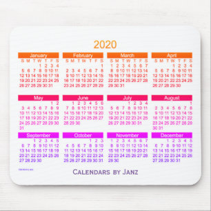 2020年カレンダー(Janz Ipanema著) マウスパッド