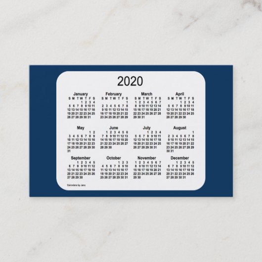 2020年カレンダー(Janz Police Box Blue Euro) 名刺 (正面)