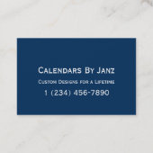 2020年カレンダー(Janz Police Box Blue Euro) 名刺 (裏面)