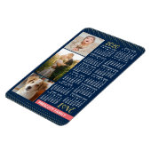 2020年カレンダーNavy Coral金ゴールドファミリーフォトコラージュ マグネット (左側)