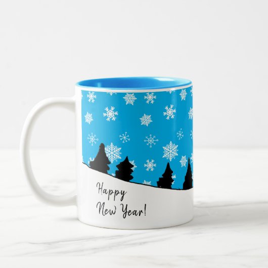 2020年キツネ酒2020おもしろい年 ツートーンマグカップ (左)