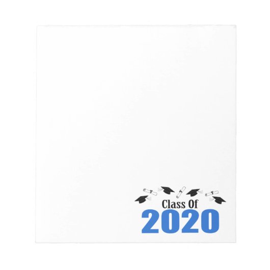2020年キャップと卒業証書のクラス（青） ノートパッド (正面)