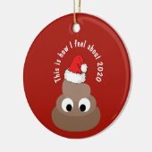2020年クおもしろいリスマスオーナメントの感じウンチ絵文字 セラミックオーナメント (左)