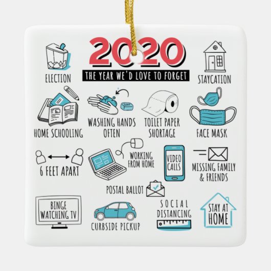 2020年クおもしろいリスマス検疫記念 セラミックオーナメント (正面)