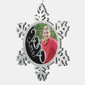 2020年クラシックの卒業写真のクラス スノーフレークピューターオーナメント (右)