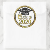 2020年クラスきらめく金ゴールド卒業シール ラウンドシール (バッグ)