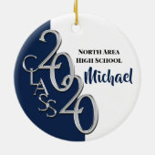 2020年クラス卒業フォトキープサケシルバーブルー セラミックオーナメント (裏面)