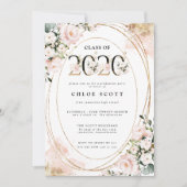 2020年クラス赤面ピンク金ゴールド卒業 招待状 (正面)