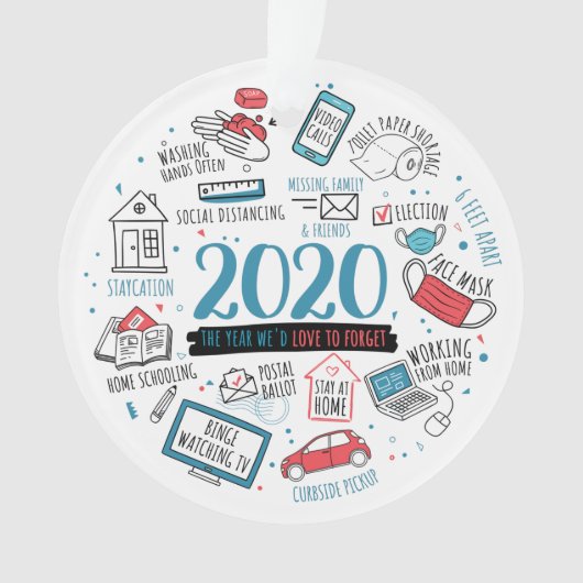 2020年クリスマスの検疫パーソナライズされた活動 オーナメント (正面)