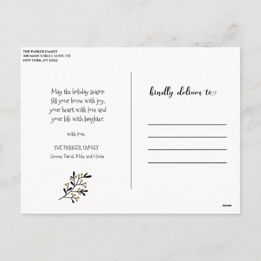 2020年クリスマス|検疫された写真 シーズンポストカード (裏面)