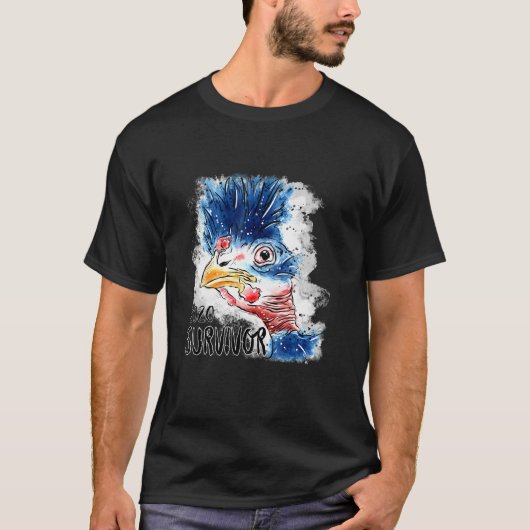 2020年サバイバー ニワトリの態度デザイン Tシャツ (正面)
