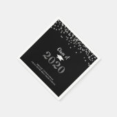 2020年シルバーグリッターの卒業パーティークラス スタンダードカクテルナプキン (角)