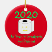 2020年スウェットパンツとパジャマの年 セラミックオーナメント (裏面)