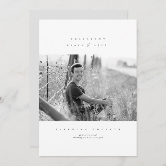 2020年セリフの耐障害クラスの卒業 招待状 (正面/裏面)