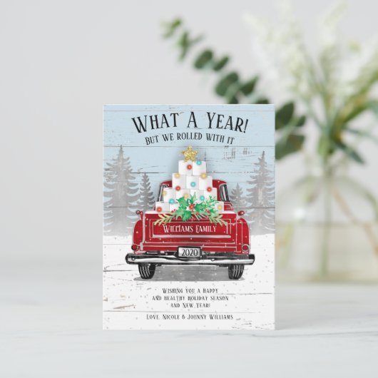 2020年トイレ紙おもしろいヴィンテージトラック シーズンポストカード (スタンド正面)