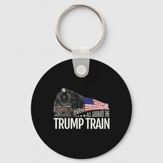 2020年トランプ列車 アメリカ国旗 再選に乗って キーホルダー (正面)
