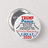 2020年トランプ選大統領の挙 缶バッジ (正面&裏面)