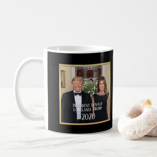2020年ドナルドトランプ&メラニアエレガント大統領 コーヒーマグカップ (ドーナツ)