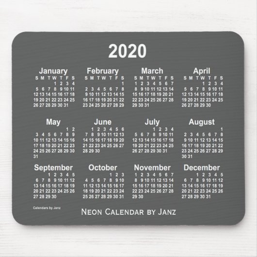 2020年ネオン炭カレンダー(Janz) マウスパッド (正面)