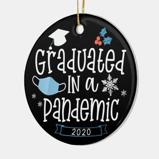 2020年パンデミックのクリスマスオーナメントで卒業 セラミックオーナメント (左)