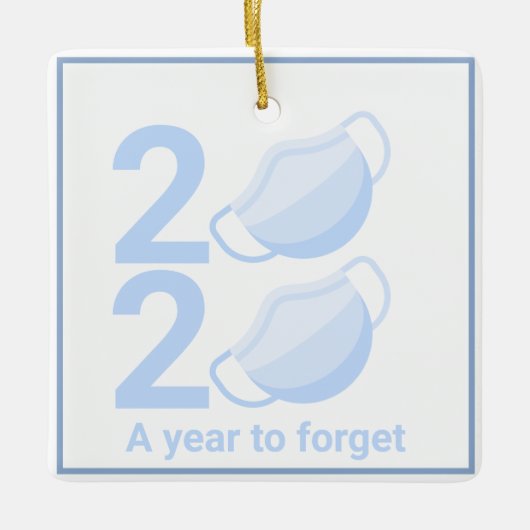 2020年パーソナライズされたパンデミックマスククリスマスツリー セラミックオーナメント (正面)