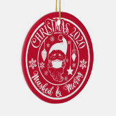 2020年パーソナライズされた仮面とメリークリスマス セラミックオーナメント (右)