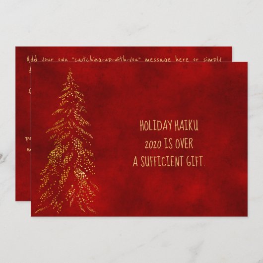 2020年パーソナライズされた俳句|ホリデおもしろいーカード シーズンカード (正面/裏面)
