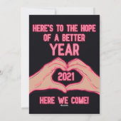 2020年ピンクのネオンライトが新年を迎える シーズンカード (裏面)