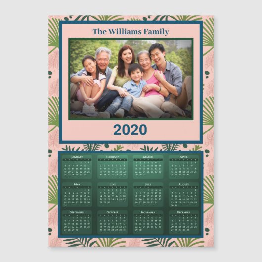2020年ファミリーカレンダー熱帯磁石 (正面)