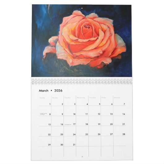 2020年フローラカレンダー絵画ティモシー・オリクリー カレンダー (3月 2026)