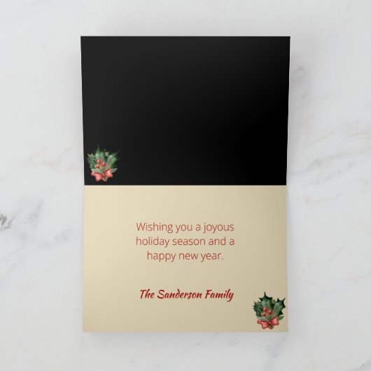 2020年モダン生き残りブラック金ゴールドクリスマス シーズンカード (内部)