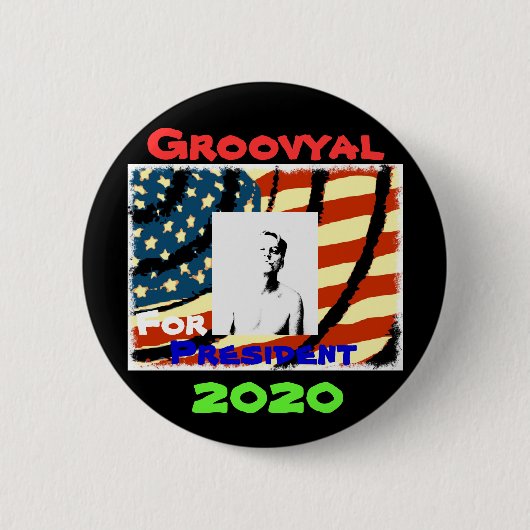 2020年ラウンドピン社長のGroovyal 缶バッジ (正面)