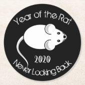 2020年ラットの年を振り返らない ラウンドペーパーコースター (正面)