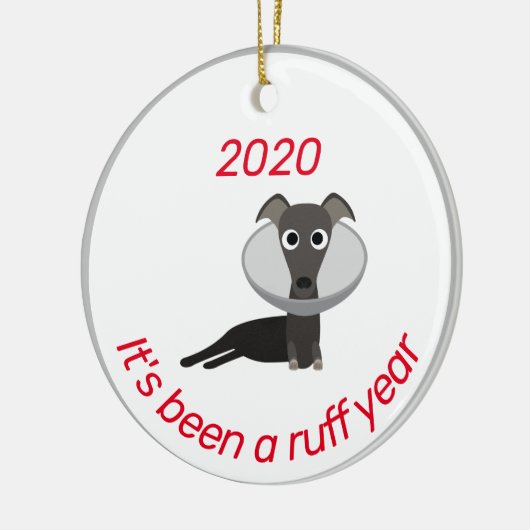 2020年ラフ・イヤー犬おもしろいだ セラミックオーナメント (左)