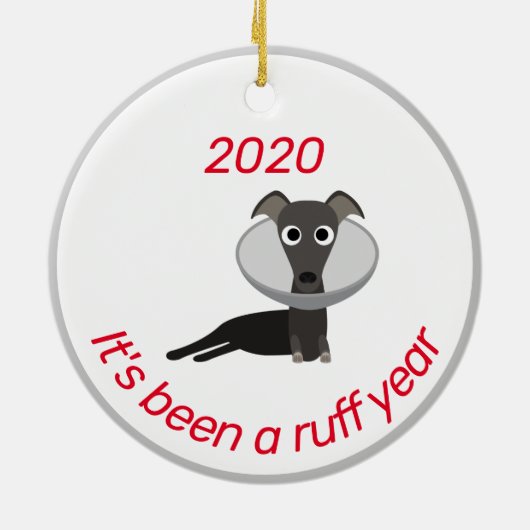 2020年ラフ・イヤー犬おもしろいだ セラミックオーナメント (裏面)