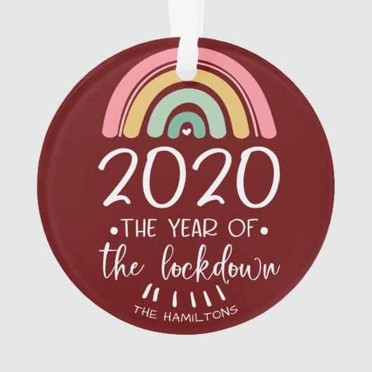 2020年ロックダウンかわいいクリスマスの年 オーナメント (裏面)