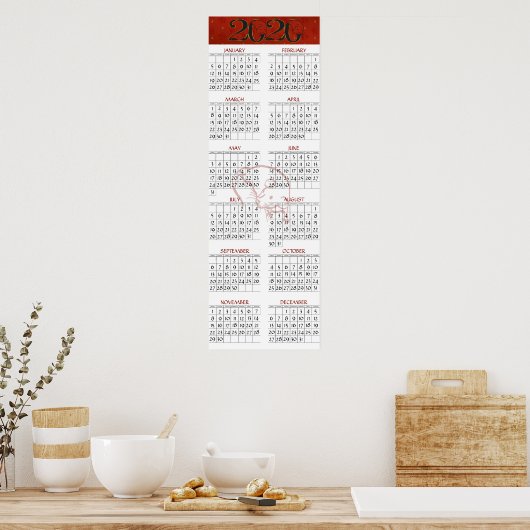 2020年中国のねずみの年カレンダー ポスター (キッチン)