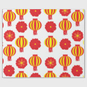 2020年中国の初の黄色n赤ランタンフローラ ラッピングペーパー (フラット)