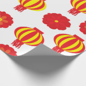 2020年中国の初の黄色n赤ランタンフローラ ラッピングペーパー (角)