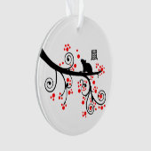 2020年中国の年明けネズミと花 オーナメント (正面)