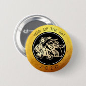 2020年中国の紙カット1RB 缶バッジ (正面&裏面)