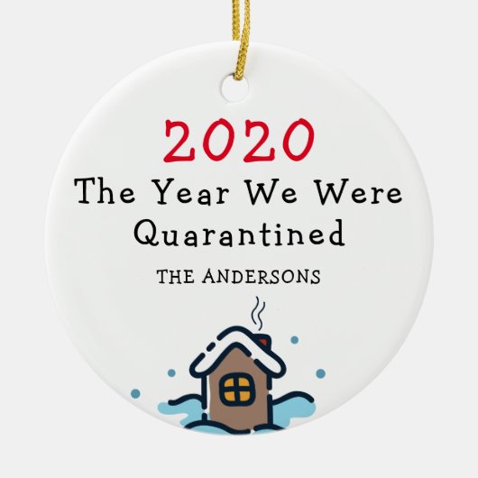 2020年休日検疫された年 セラミックオーナメント (正面)