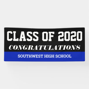 2020年卒業おめでとう青 横断幕