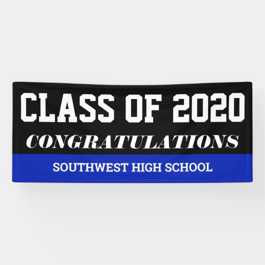 2020年卒業おめでとう青 横断幕 (横)