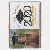 2020年卒業クラスのカスタム写真名 スローブランケット (正面縦)