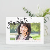 2020年卒業モダンレターオーバーレイシック黒 サンキューカード (スタンド正面)