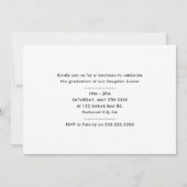 2020年卒業モダンレターオーバーレイシック黒 サンキューカード (裏面)